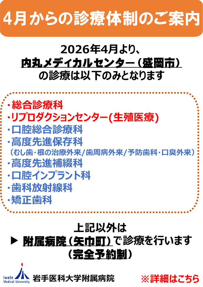 ４月からの診療体制のご案内
